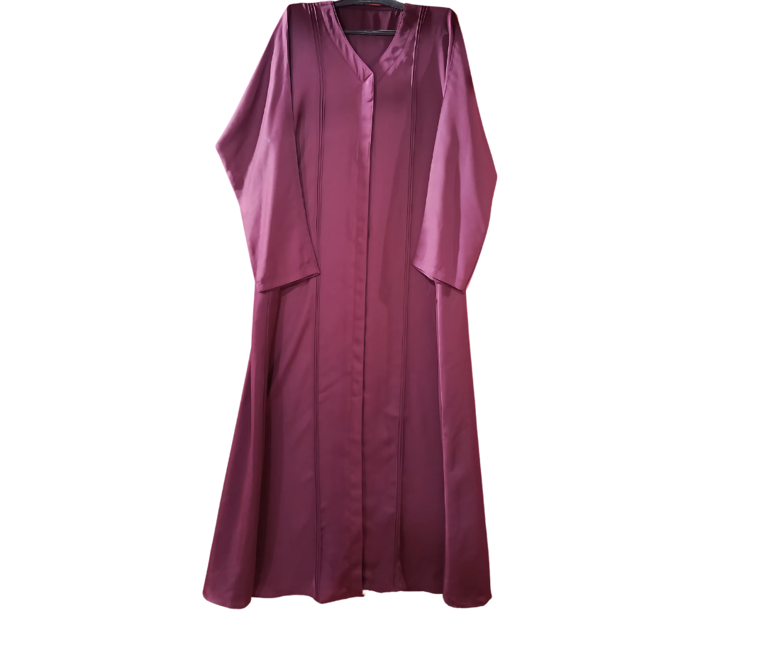 Full Length Tich Button V-Neck Purple Abaya For Women | HIJABONE | H1A005