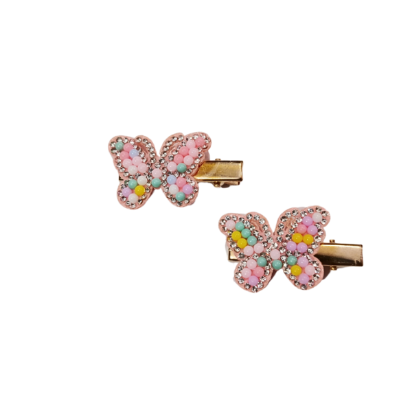 Set Of 2 Small Pink Butterfly Hair Clip Set | HIJABONE | H1AA022