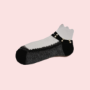 Elegant Sheer Pearl Socks - Black