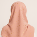 Peach Gold Foil Print Georgette Hijab – HijabOne