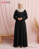 Full Length Tich Button V-Neck Back Abaya For Women - HijabOne